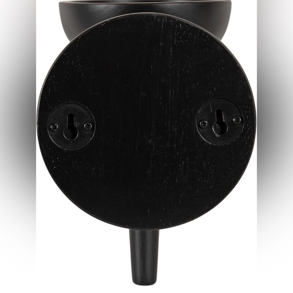 Kate and Laurel Shae Wooden Wall Sconce, 5 × 5 x 13, Black Candle Holder, New - Picture 5 of 10